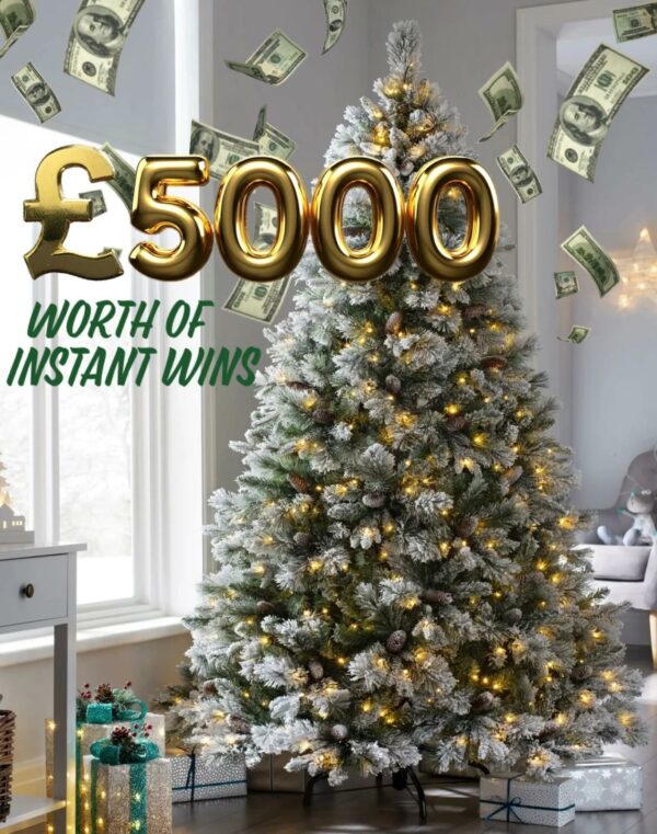 7ft Christmas Pre Lit Tree plus £5000 Instant wins